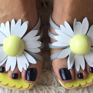 Moschino Yellow and White Women's Sandals